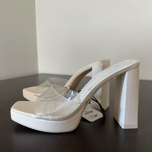 Zara Nude Platform Heels